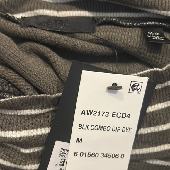 ATM Anthony Thomas Meililo Dip Dye Stripe Dress in Black Combo Medium - Picture 5 of 6